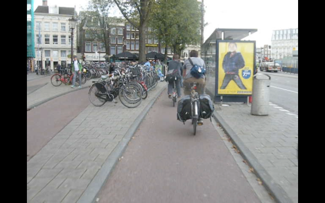 Amsterdam. Bus stop passed without interaction with buses. 